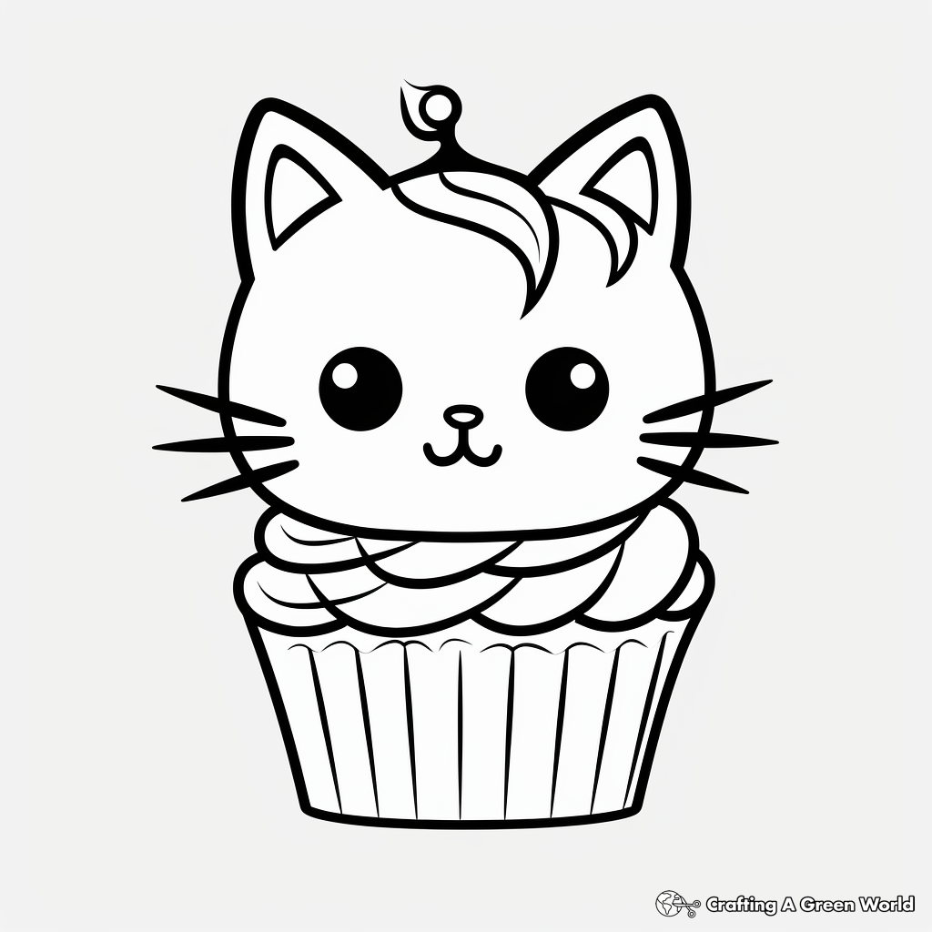 Cat Cupcake Coloring Pages - Free ...