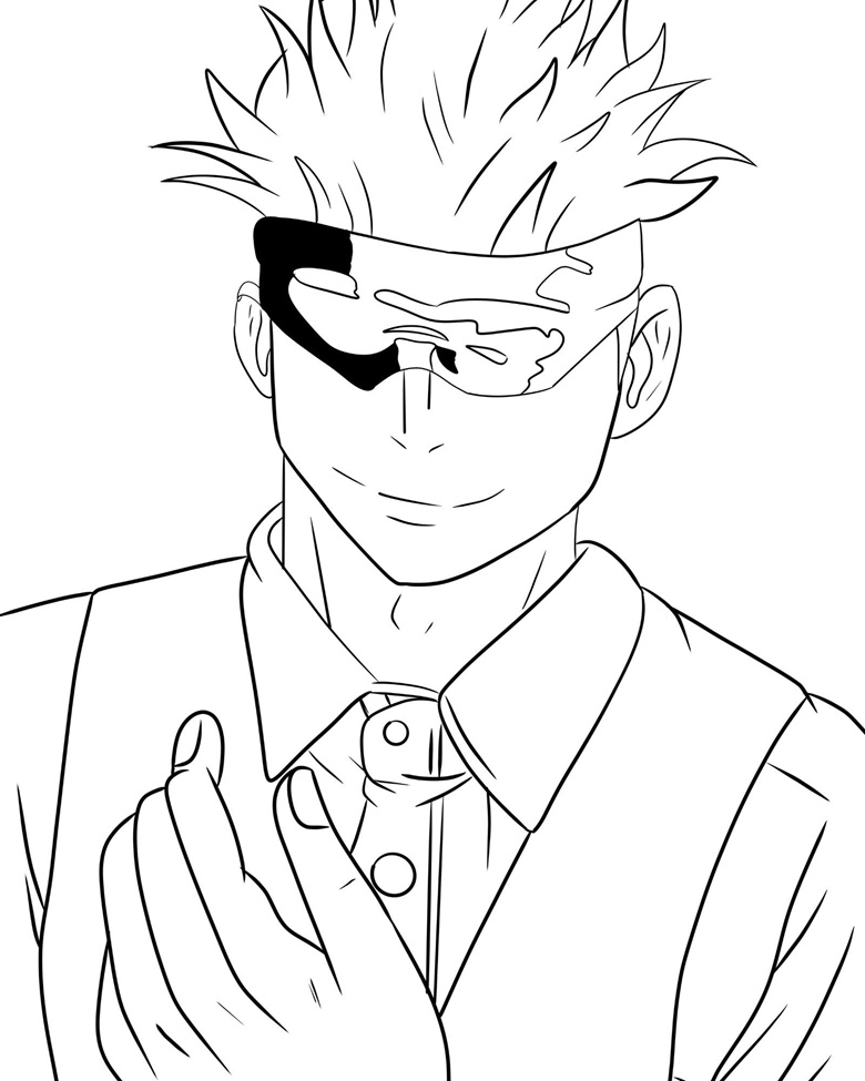 Satoru Gojo Coloring Pages - Coloring Nation