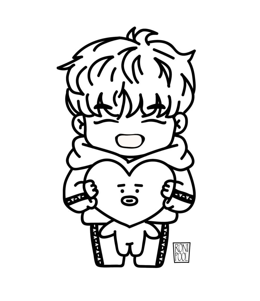 BT21 coloring pages. 80 Free printable coloring pages | Chibi coloring pages,  Bts drawings, Kpop drawings