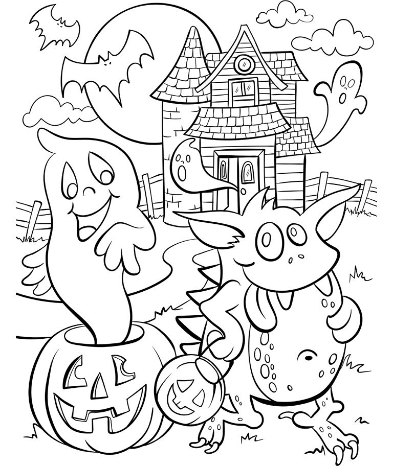 Cute Halloween Coloring Pages ...