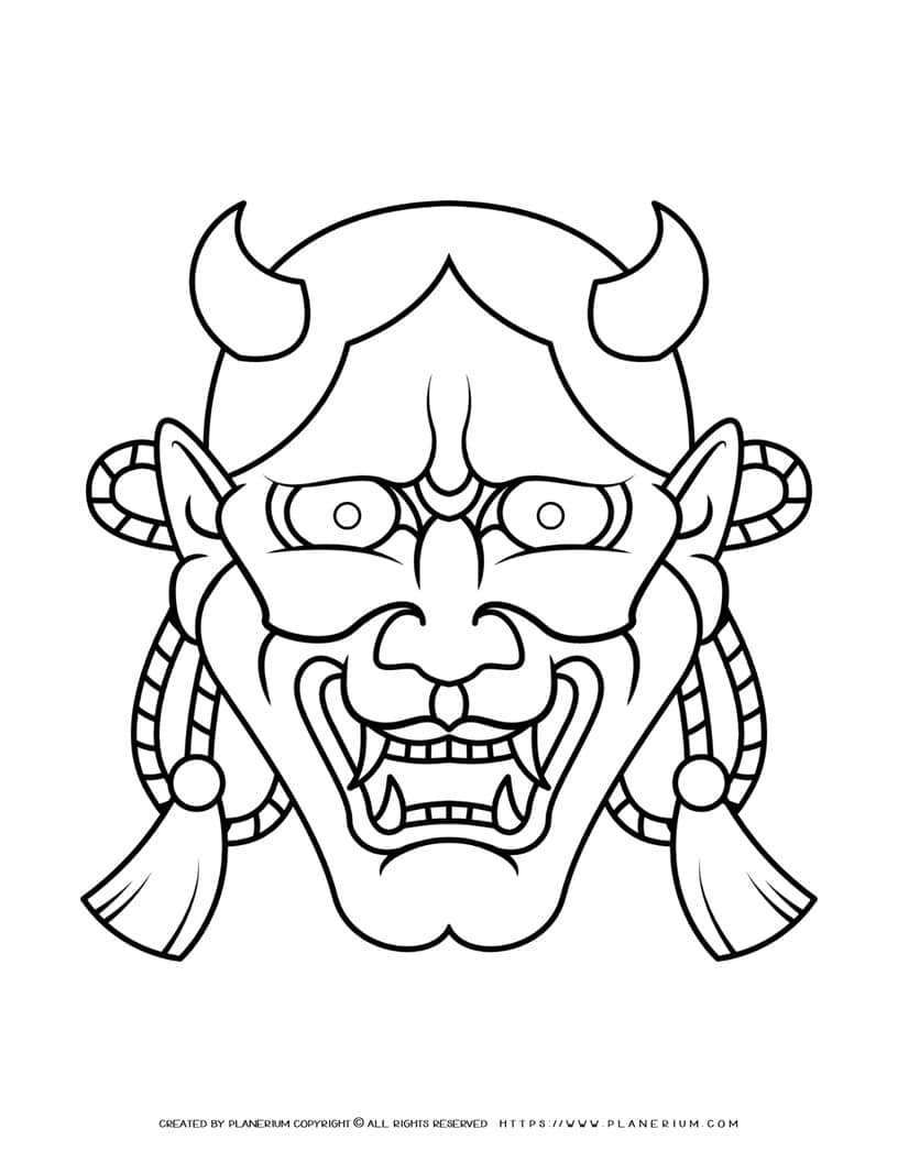 Oni Mask Drawing | Planerium
