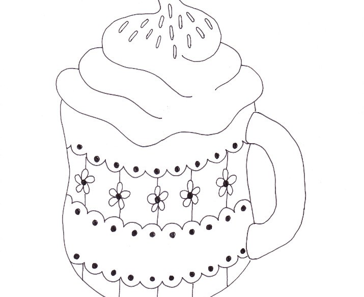 Cup of Cocoa Coloring Page – Wee Folk Art