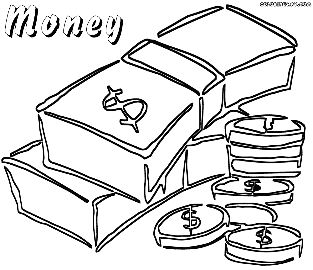 Money coloring pages | Coloring pages to download and print