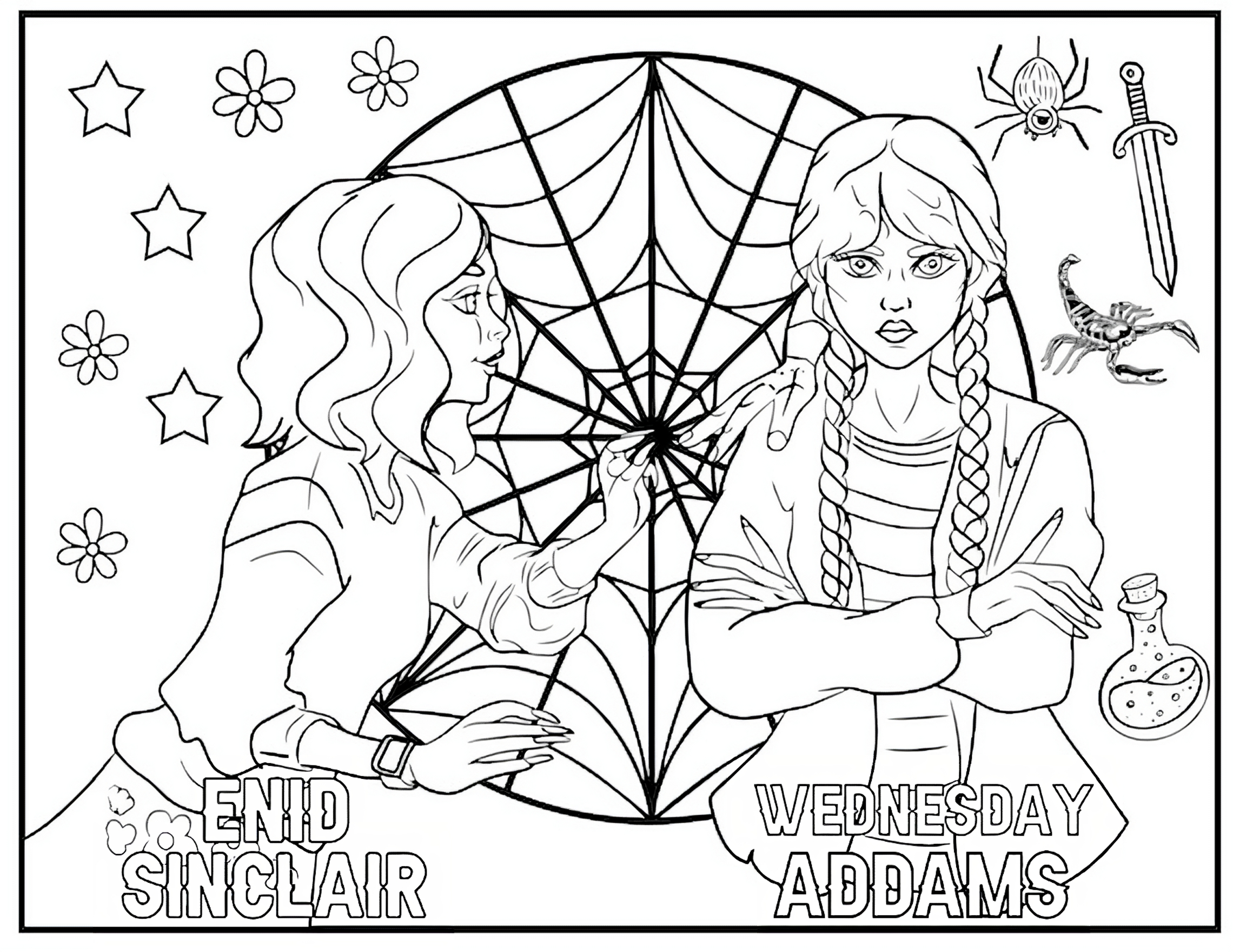 8 Wednesday Coloring Pages PDF Format - Etsy
