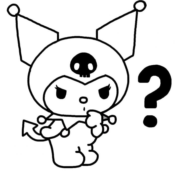 Kuromi coloring book with question mark to print and online