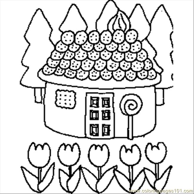 Candy House Coloring Page for Kids - Free Buildings Printable Coloring Pages  Online for Kids - ColoringPages101.com | Coloring Pages for Kids