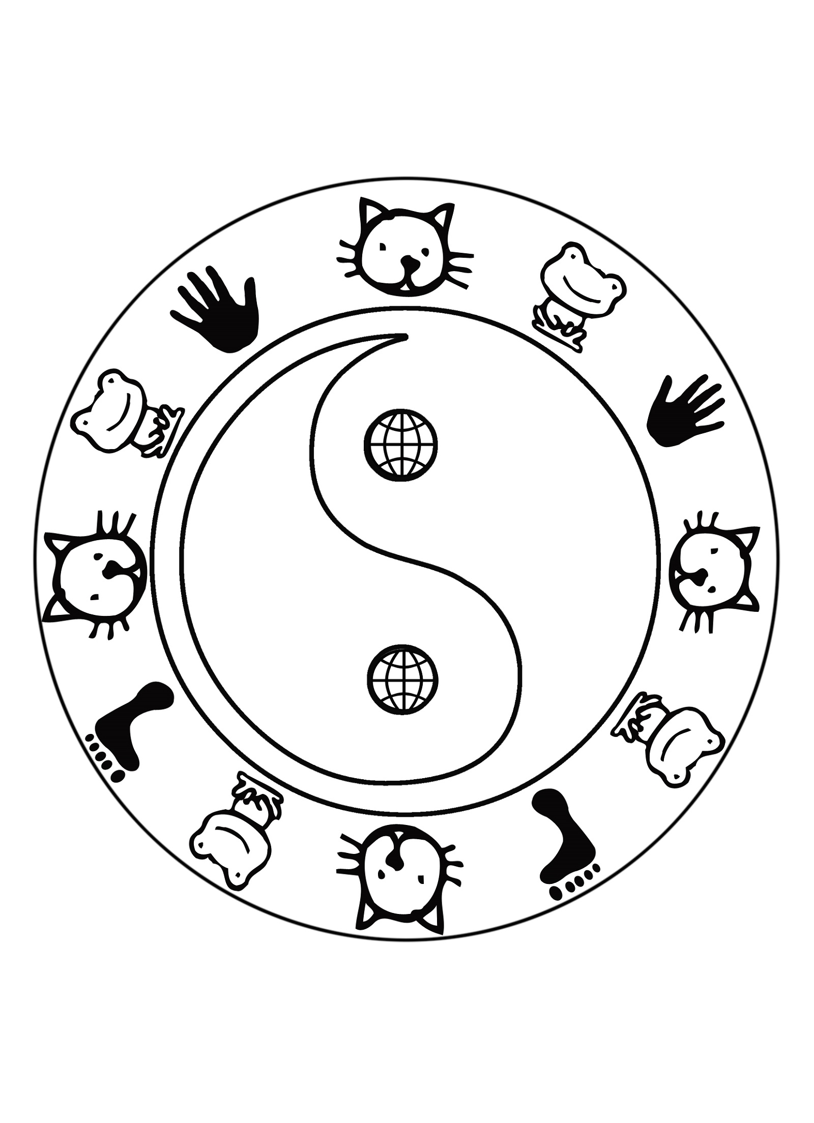 Yin And Yang Coloring Pages - Coloring Pages Kids 2019