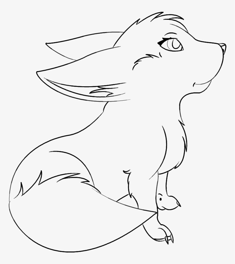 Fennec Fox Lineart Coloring Page, Printable Fennec - Coloring Book ...
