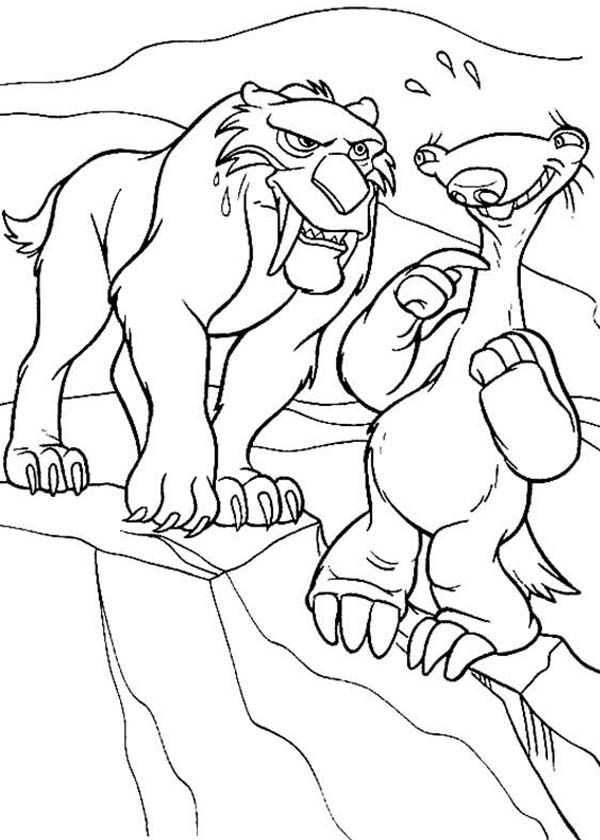 The Animals of the Ice Age Diego Falling in Love Coloring Pages ...