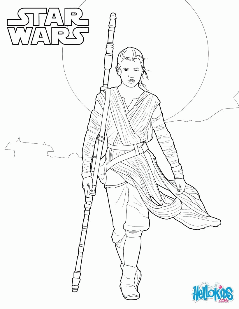 Star wars - rey coloring pages - Hellokids.com