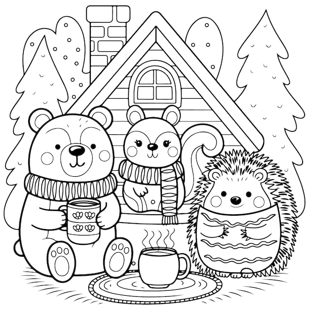 Fuzzy Hygge Cute and Cozy Coloring ...