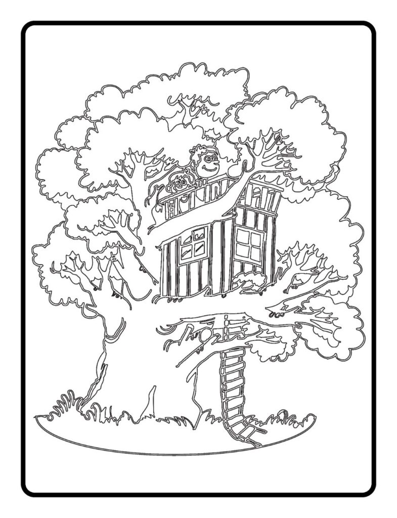 Free TREE HOUSE Coloring Pages for Download (Printable PDF) - VerbNow