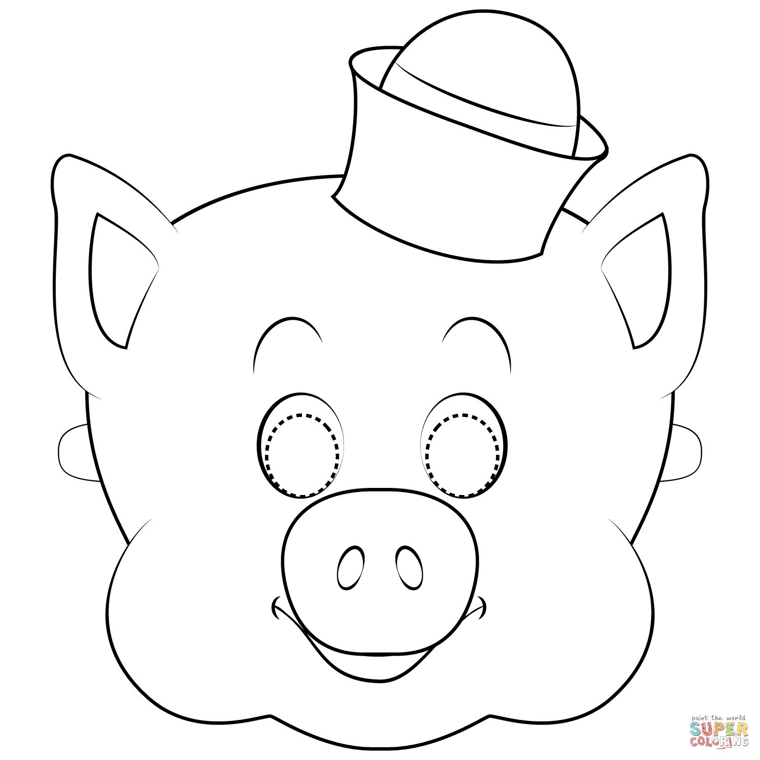 3 Little Pigs Mask coloring page | Free Printable Coloring Pages