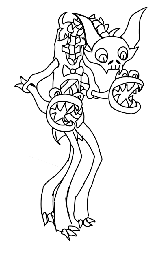 My version of rare the bone element monster idk its name but if y'all wanna  colour it then go ahead : r/MySingingMonsters