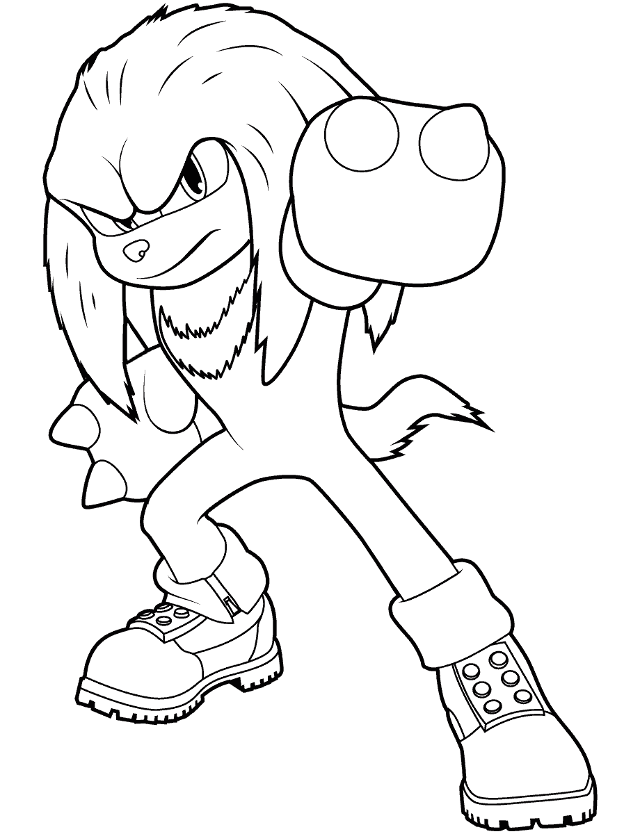 Sonic knuckles from Sonic 2 Movie coloring pages - Coloring pages
