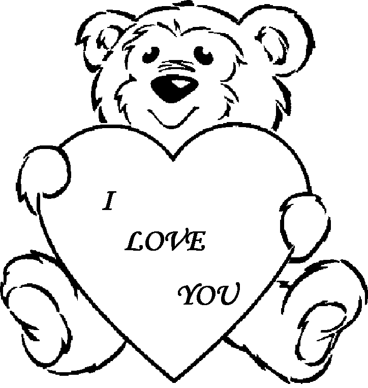 Teddy and Heart Coloring Sheets | Coloring Pages