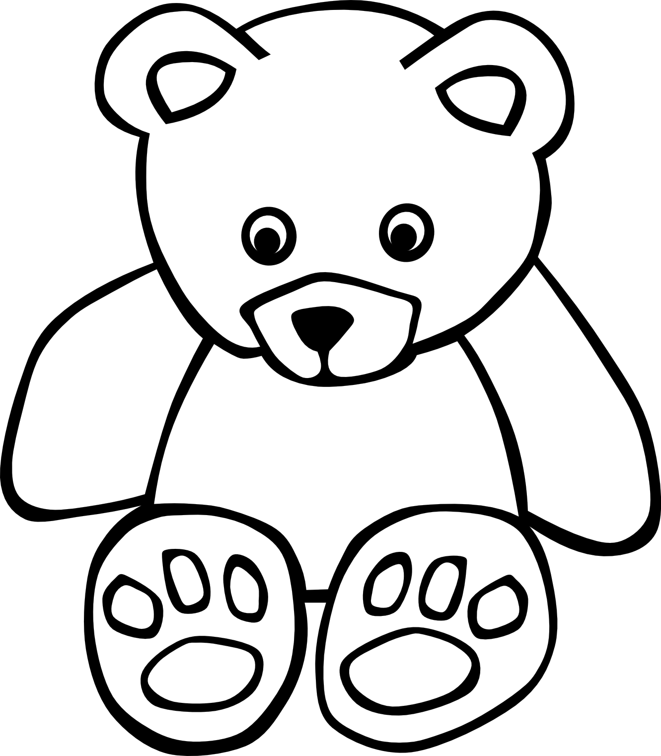 Stuffed Animal Clipart Line Drawing - Coloring Pages Love Bear - Png  Download - Full Size Clipart (#5470328) - PinClipart