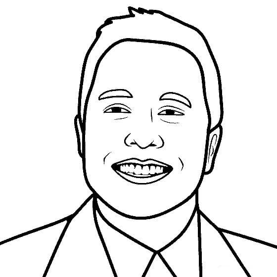 Happy Elon Musk Coloring Page - Free Printable Coloring Pages for Kids