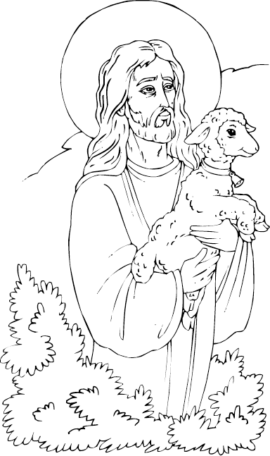 Christ with lamb coloring page - coloring.com