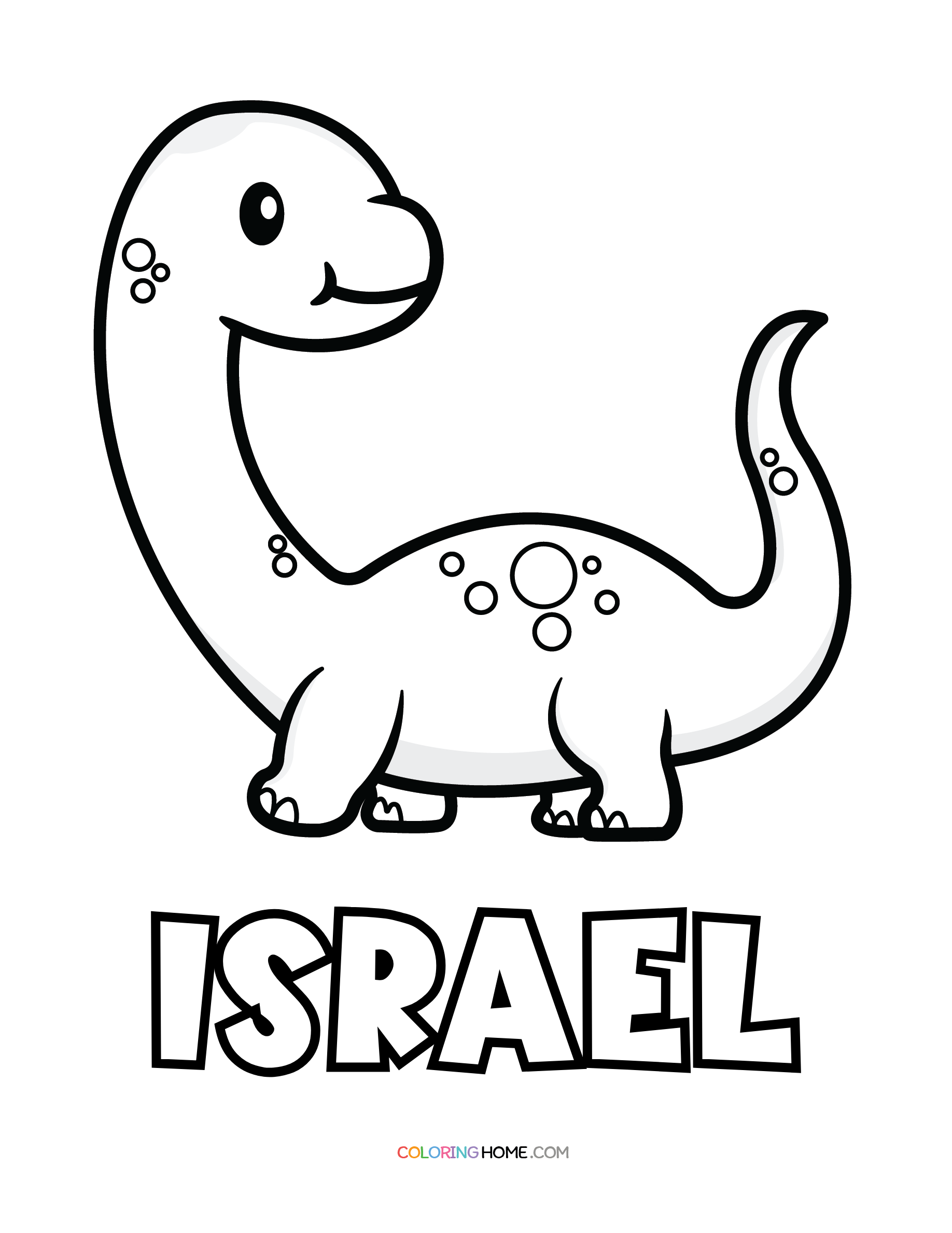 Israel dinosaur coloring page