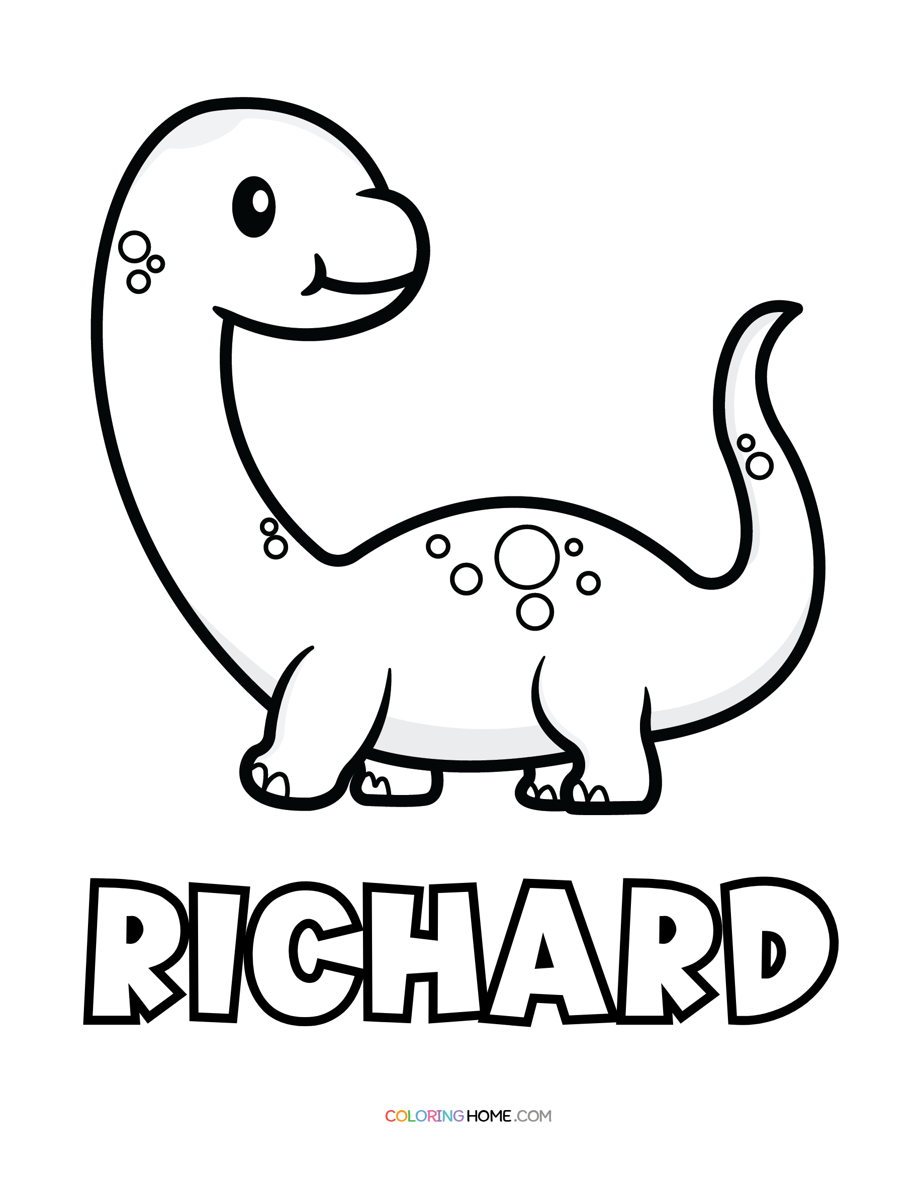 Richard dinosaur coloring page