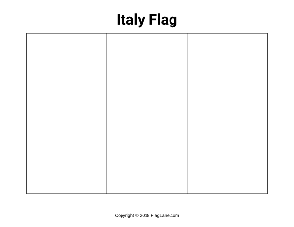 Free Italy Flag Coloring Page