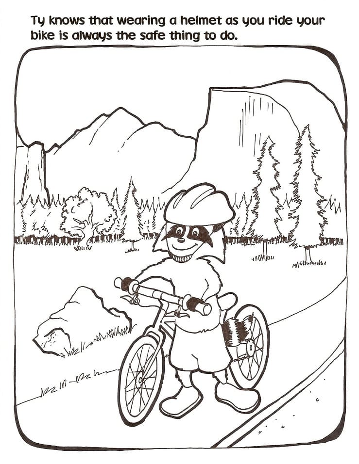 Bicycle Safety Free Printable Coloring Page - Free Printable Coloring Pages  for Kids