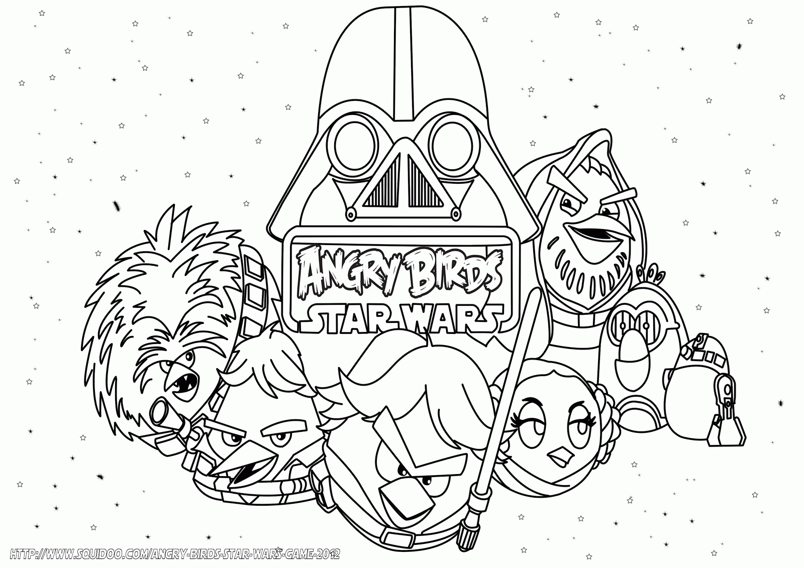 Angry Bird Coloring Pages Star Wars