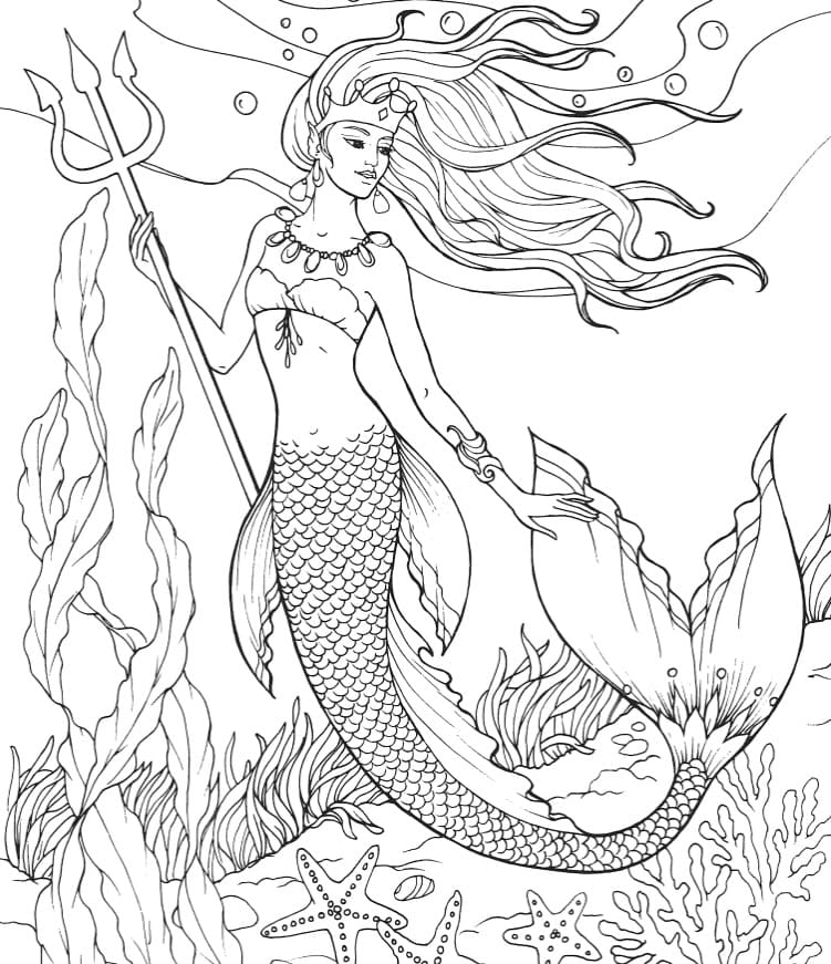 Mermaid Coloring Pages | 100 images Free Printable
