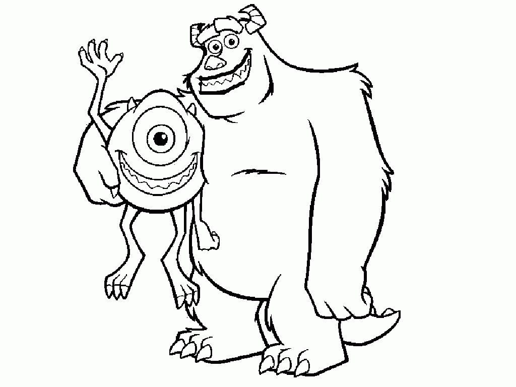 Mike Wazowski And James P Sullivan Coloring Pages For Kids #eGr ...
