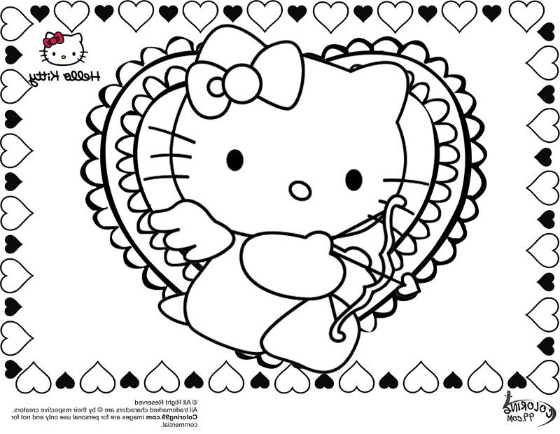 Hello Kitty Valentines Day Coloring Pages | Sesiweb.us