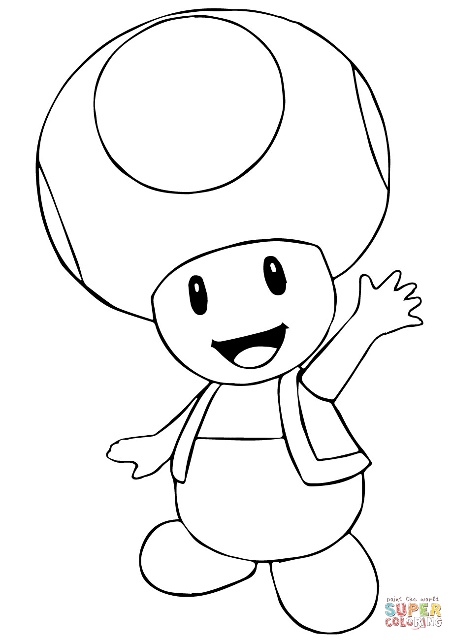 Mario Bros. Toad coloring page | Free Printable Coloring Pages