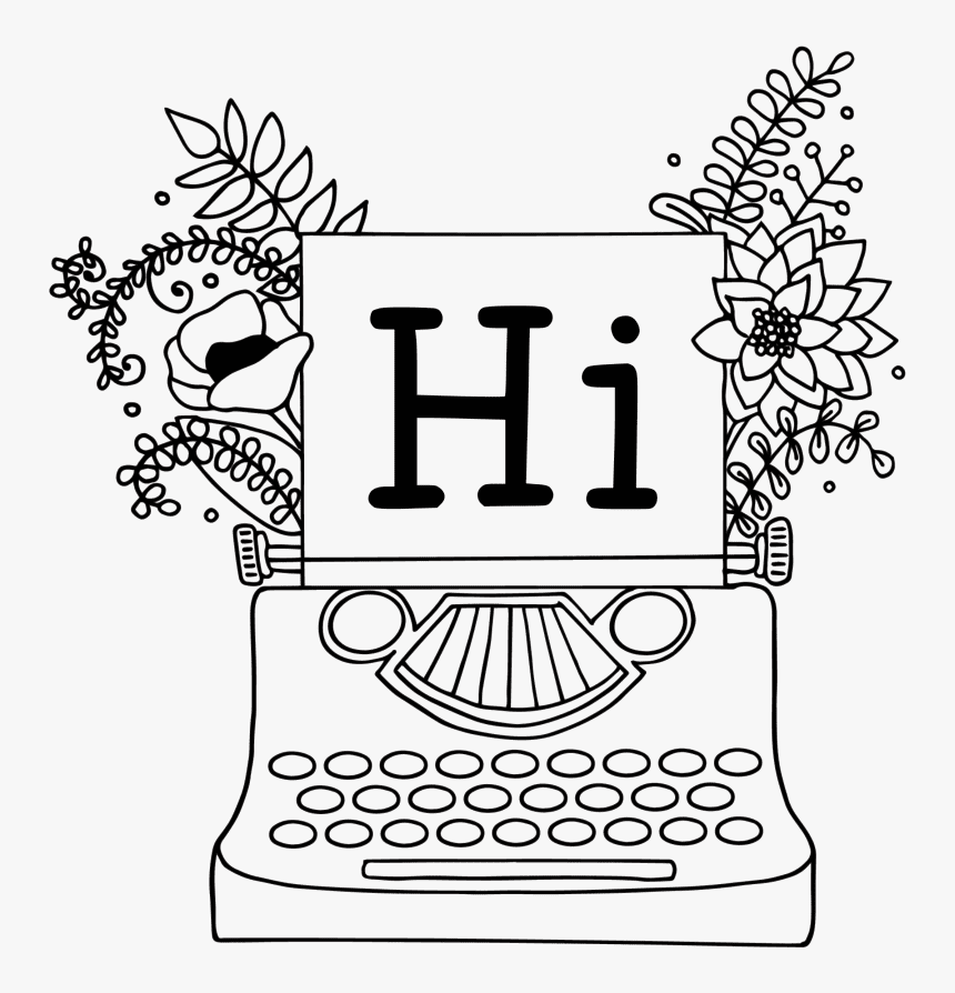 Vintage Typewriter Coloring Page, HD Png Download , Transparent Png Image -  PNGitem