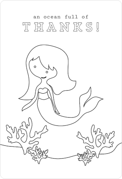 Under The Sea Mermaid Color In Thank ...