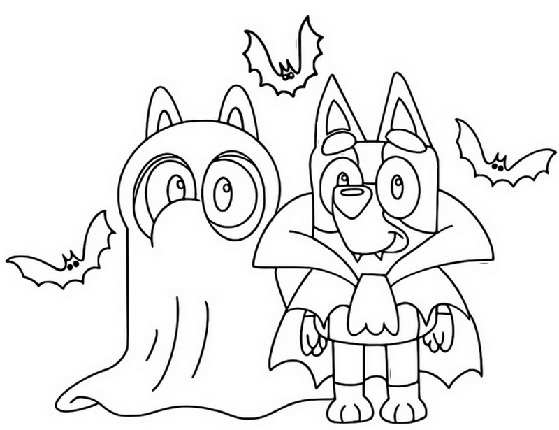 Coloring page Bluey : Halloween 11