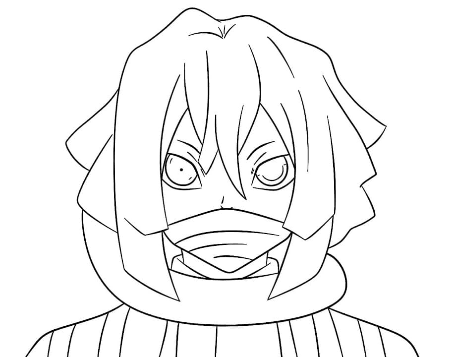 Demon Slayer Obanai Iguro Coloring Page ...