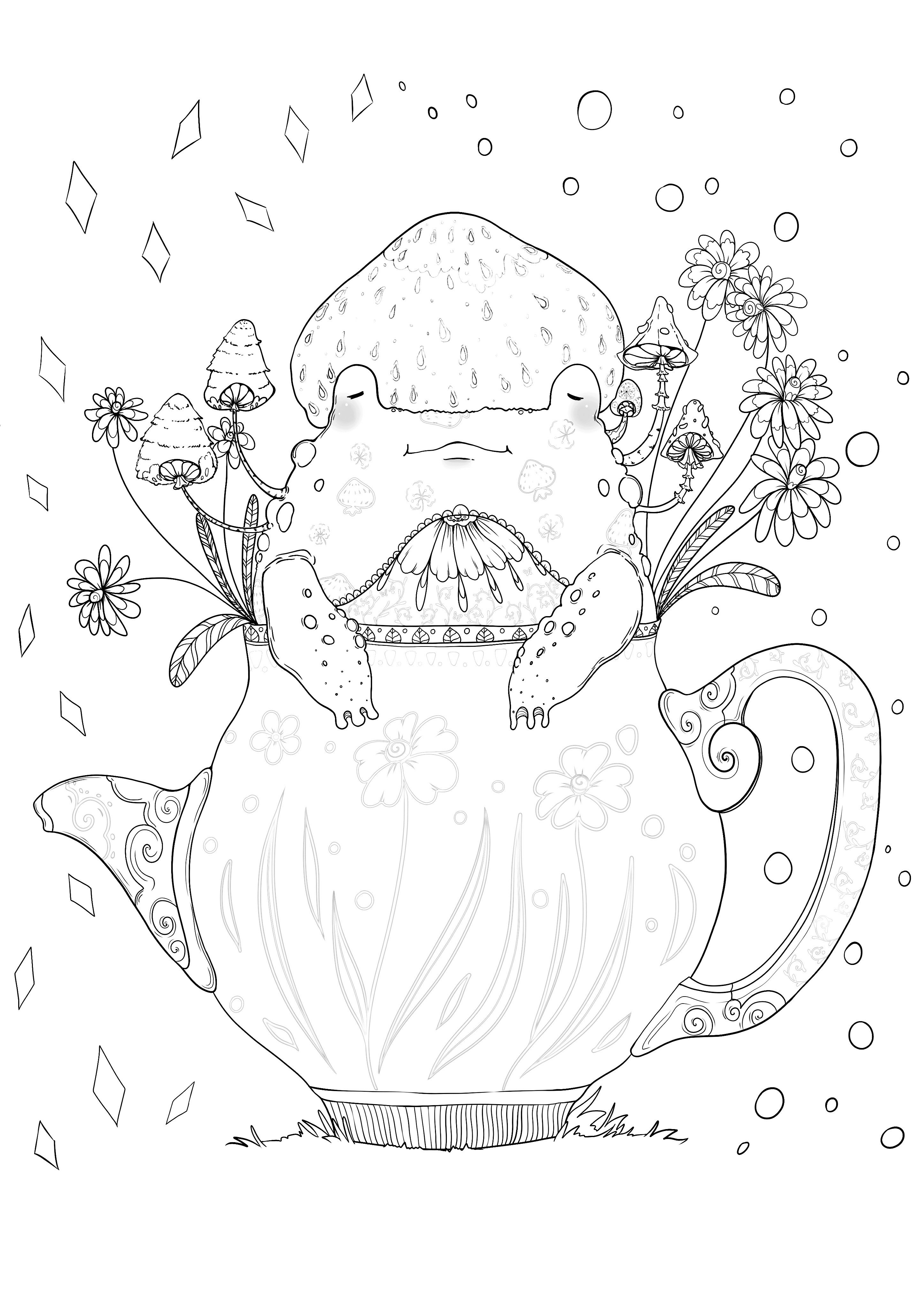 Frog coloring page Adult coloring ...