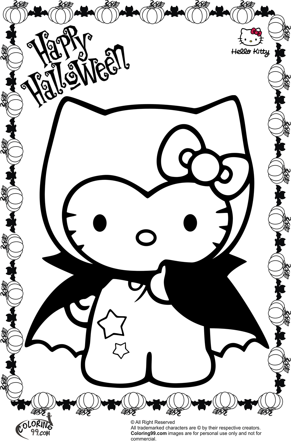 Hello Kitty Halloween Coloring Pages - Get Coloring Pages