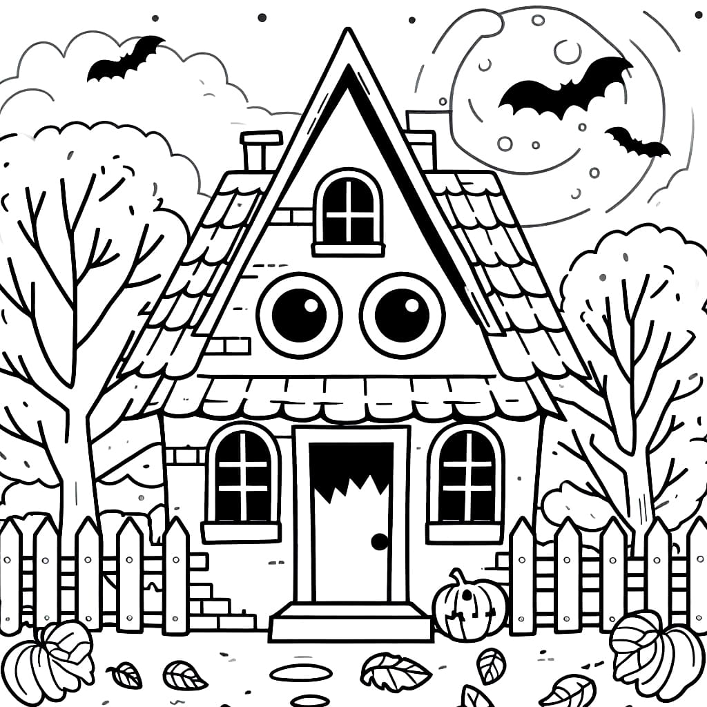 Adorable Haunted House coloring page - Download, Print or Color Online for  Free