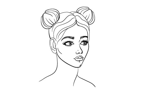Women's Face Coloring Page SVG Cut file by Creative Fabrica Crafts ·  Creative Fabrica