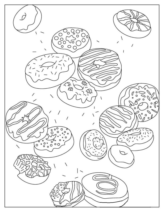 Donut Coloring Pages