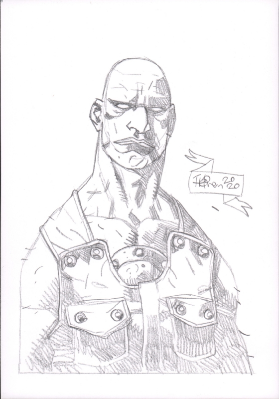 Roger sketch (From the pages of Hellboy), in Ryan A's Roger the homunculus  Comic Art Gallery Room
