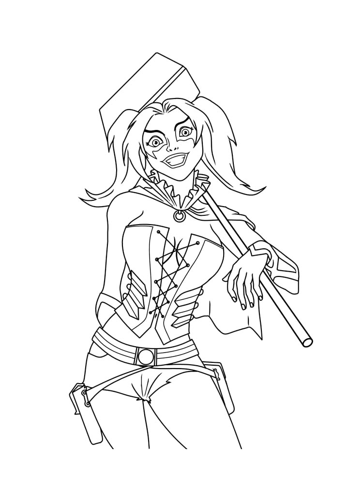Harley Quinn coloring pages. Free Printable Harley Quinn coloring pages.