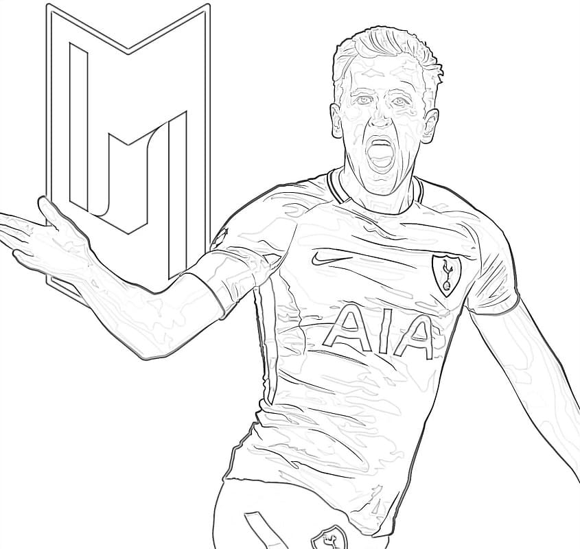 Harry Kane 9 Coloring Page - Free Printable Coloring Pages for Kids