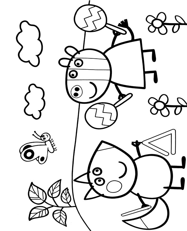 Suzy Sheep and Freddy Fox printable coloring page
