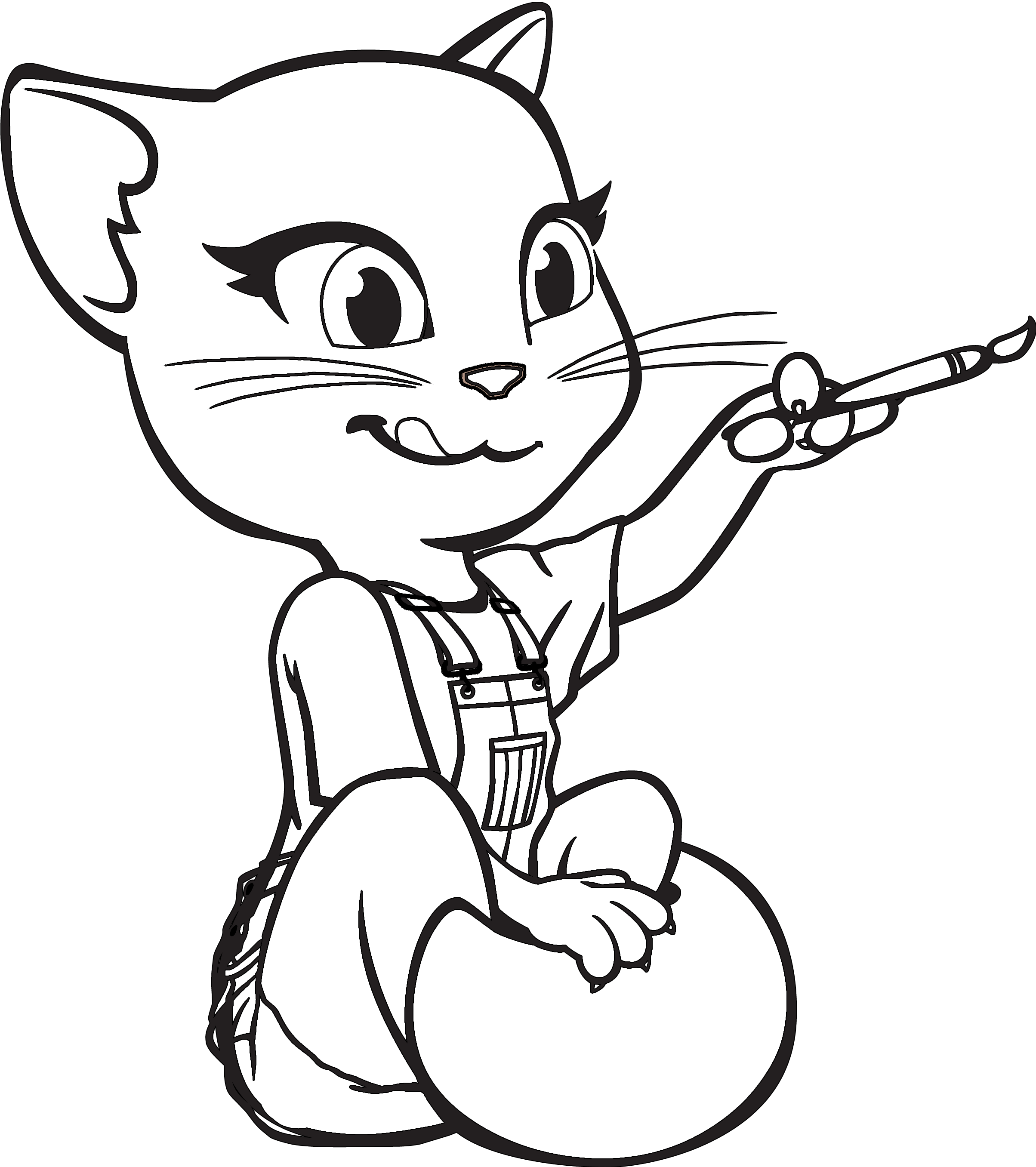 Talking Angela Talking Tom and Friends Coloring book Cat Coloring ...