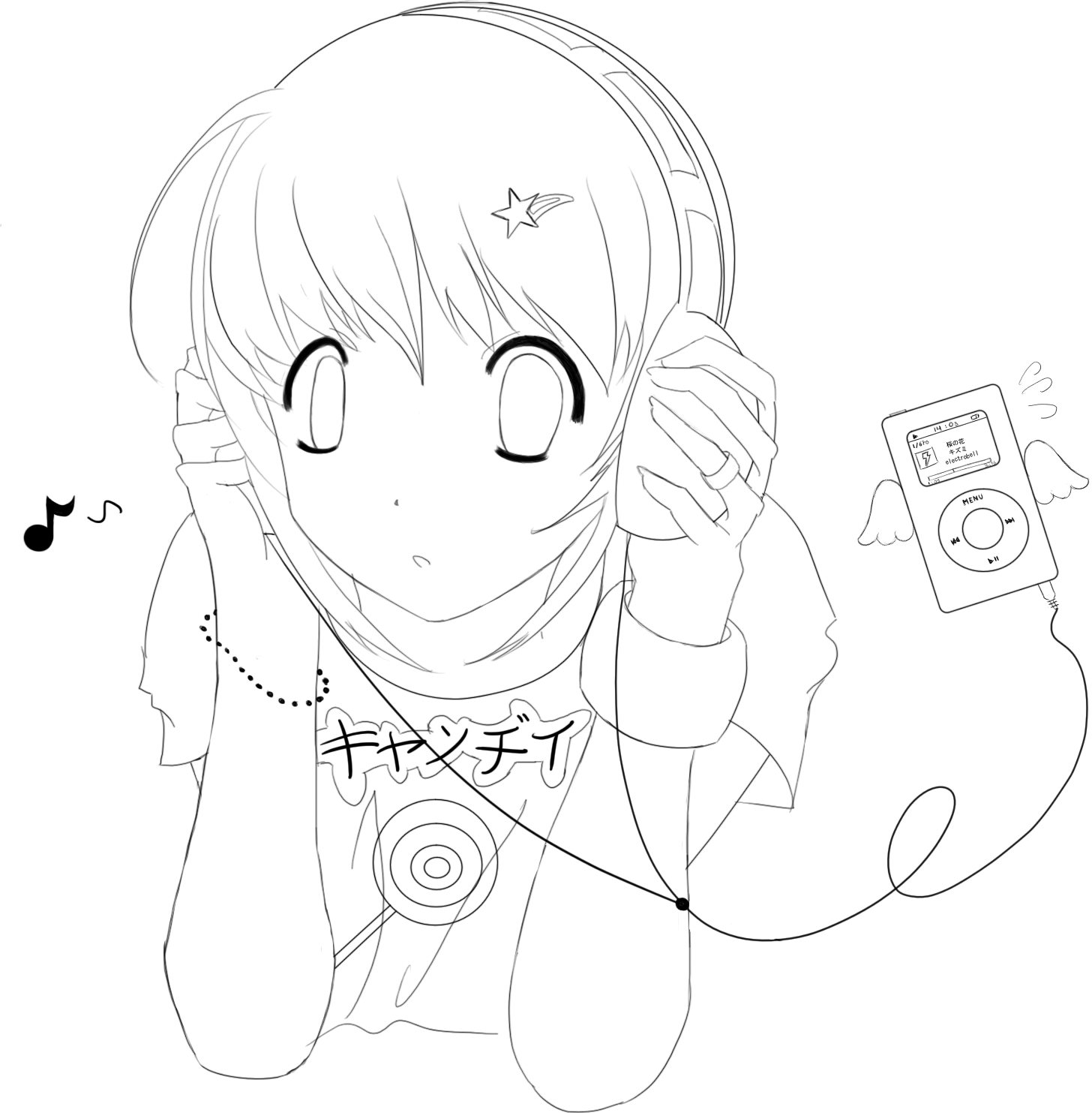 Flying iPod -Lineart- by Hoshiful on DeviantArt