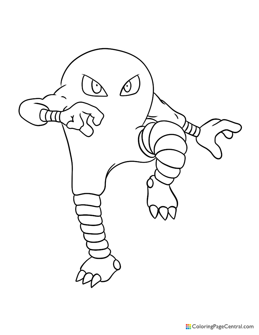 Pokemon - Hitmonlee Coloring Page | Coloring Page Central