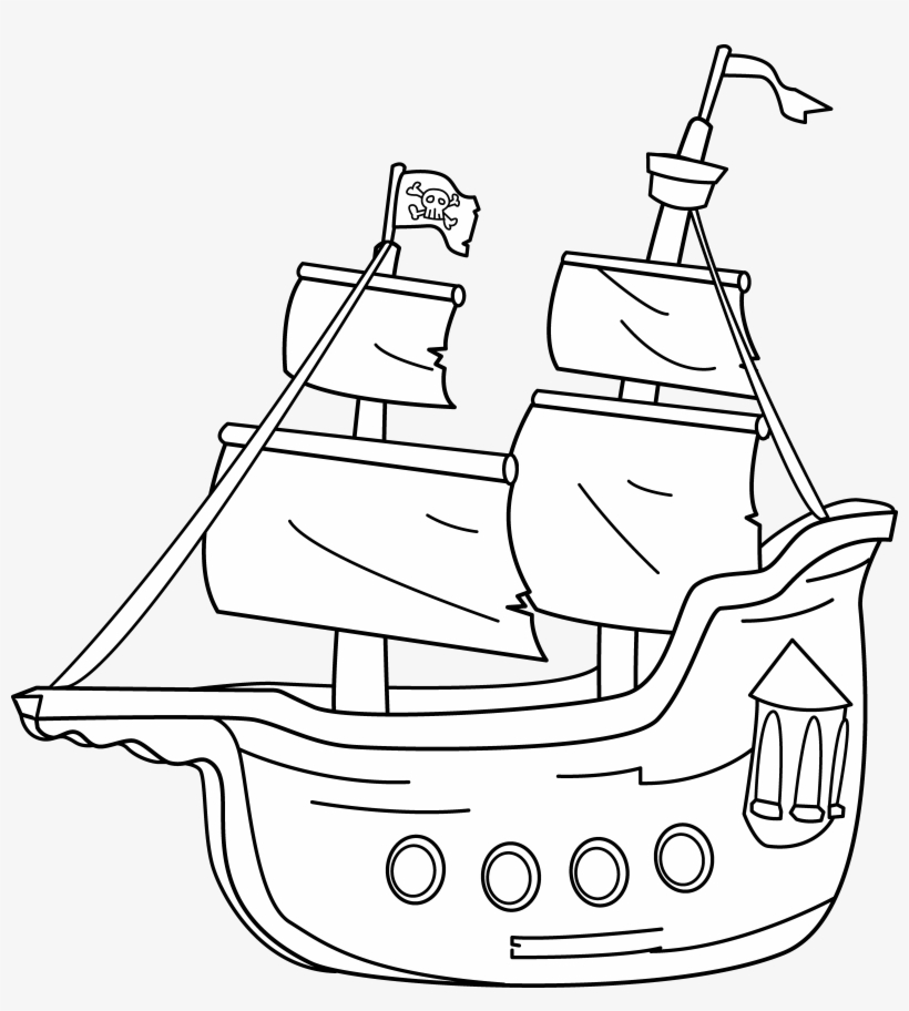 Pirate Ship - Coloring Book Transparent PNG - 6205x6606 - Free Download on  NicePNG