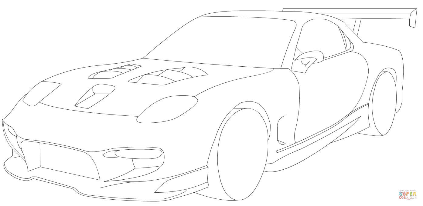 Mazda RX-7 Sport coloring page | Free Printable Coloring Pages